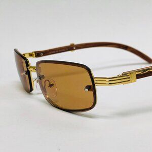 Brown Lens Men Sunglasses Square Gold Frame Hip‎ Hop Style Buffs Migos Street